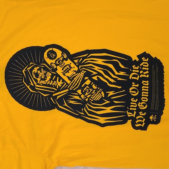 Franchises LA 100% Cotton Live or Die we Gonna Ride Orange tshirt Size M - Picture 3 of 5